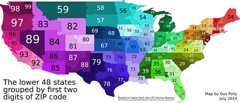 4 digit zip code map.